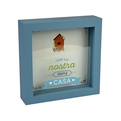 Creative Hucha Decorativa de Madera, Tema de la Nueva casa, 16 x 16 cm, Azul Creative Hucha Decorativa de Madera, Tema de la Nueva casa, 16 x 16 cm, Azul