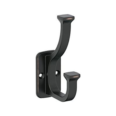 Amerock Alder Gancho decorativo de pared de bronce aceitado de doble punta Amerock Alder Gancho decorativo de pared de bronce aceitado de doble punta