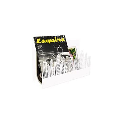 Fisura – Revistero original de suelo “skyline”. Revistero moderno blanco. Soporte para revistas de estilo industrial de 35 x 11 x 22 centímetros. Metal Fisura – Revistero original de suelo “skyline”. Revistero moderno blanco. Soporte para revistas de estilo industrial de 35 x 11 x 22 centímetros. Metal