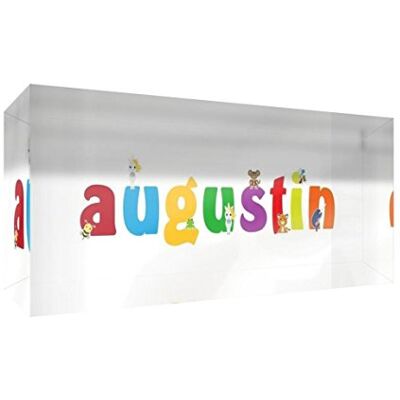 Little Helper recuerdo decorativo de acrílico transparente pulido como diamante estilo illustratif pintado con el nombre de joven niño Agustín 5 x 15 x 2 cm pequeño Little Helper recuerdo decorativo de acrílico transparente pulido como diamante estilo illustratif pintado con el nombre de joven niño Agustín 5 x 15 x 2 cm pequeño