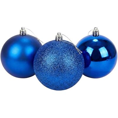 SHATCHI Juego de 3 Bolas Grandes de PVC inastillables de 20 cm, Color Azul Oscuro, Mate, Acabado Brillante, Bolas de Navidad con Acabado Brillante, Juego Surtido de Adornos para Colgar en el árbol de Navidad SHATCHI Juego de 3 Bolas Grandes de PVC inastillables de 20 cm, Color Azul Oscuro, Mate, Acabado Brillante, Bolas de Navidad con Acabado Brillante, Juego Surtido de Adornos para Colgar en el árbol de Navidad