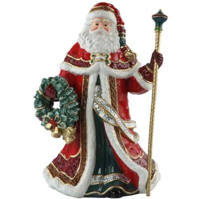 Goebel Figura de Santa con Corona y Vara Fitz & Floyd Xmas Goebel Figura de Santa con Corona y Vara Fitz & Floyd Xmas