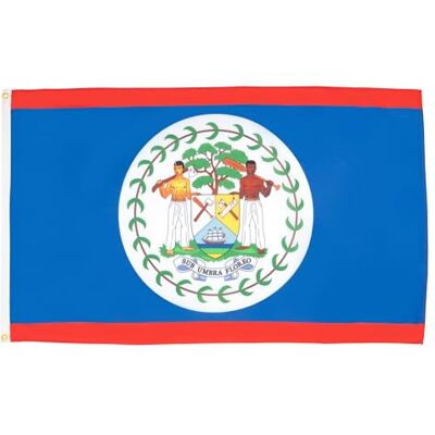 AZ FLAG Bandera Belice 150x90 cm Beliceña Poliéster 100D 2 Ojales AZ FLAG Bandera Belice 150x90 cm Beliceña Poliéster 100D 2 Ojales