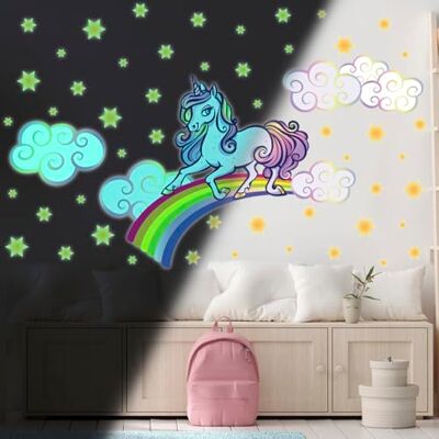 Ambiance Sticker Ambiance Adhesivo decorativo para pared (70 x 95 cm, fluorescente, unicornio, sobre arco iris, efecto espejo, 70 x 95 cm) Ambiance Sticker Ambiance Adhesivo decorativo para pared (70 x 95 cm, fluorescente, unicornio, sobre arco iris, efecto espejo, 70 x 95 cm)