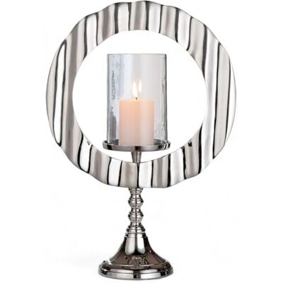 GILDE Farol CASABLANCA - Portavelas, Plata, 32cm x 46cm x 13cm GILDE Farol CASABLANCA - Portavelas, Plata, 32cm x 46cm x 13cm