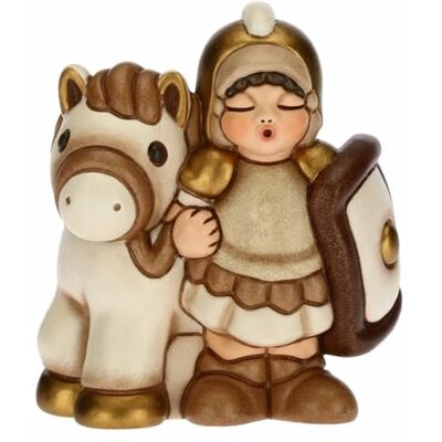 THUN Figura Belén Soldado con Caballo Decoraciones Navidad Casa Línea Belén Clásico, Variante Blanca Cerámica 7,5 x 5,5 x 8,5 h cm THUN Figura Belén Soldado con Caballo Decoraciones Navidad Casa Línea Belén Clásico, Variante Blanca Cerámica 7,5 x 5,5 x 8,5 h cm