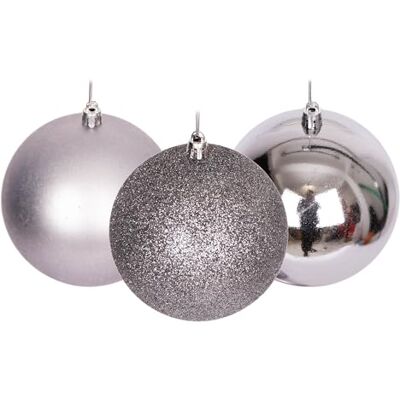SHATCHI 3 bolas de Navidad irrompibles de color gris medio, decoración de árbol de Navidad, bolas de adornos de Navidad, decoraciones colgantes de Navidad, decoración de vacaciones, brillante, mate, purpurina SHATCHI 3 bolas de Navidad irrompibles de color gris medio, decoración de árbol de Navidad, bolas de adornos de Navidad, decoraciones colgantes de Navidad, decoración de vacaciones, brillante, mate, purpurina