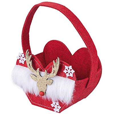Villa d’Este Home Tivoli Bolsa de Navidad roja con Reno de Fieltro 14 x 8,5 x 10,5 cm, Xmas, Rojo, M Villa d’Este Home Tivoli Bolsa de Navidad roja con Reno de Fieltro 14 x 8,5 x 10,5 cm, Xmas, Rojo, M