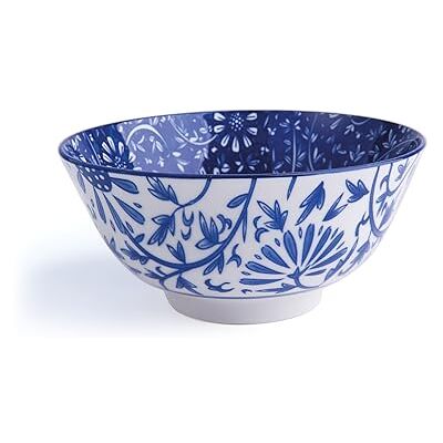 Excelsa Bolo Oriental, Porcelana, Flores Azul, 16 cm Excelsa Bolo Oriental, Porcelana, Flores Azul, 16 cm
