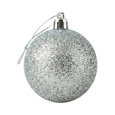 SHATCHI Bolas de Navidad Grandes Plateadas de PVC inastillables con Acabado Brillante de 20 cm, decoración Festiva para Colgar en el árbol de Navidad, Adorno Redondo para decoración del hogar SHATCHI Bolas de Navidad Grandes Plateadas de PVC inastillables con Acabado Brillante de 20 cm, decoración Festiva para Colgar en el árbol de Navidad, Adorno Redondo para decoración del hogar