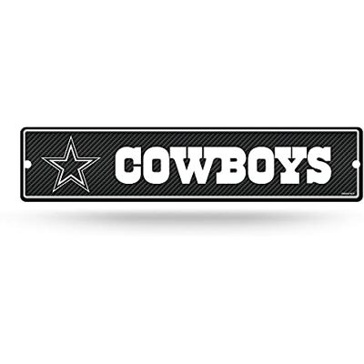 Rico Industries Señal de calle de plástico de fibra de carbono de los Dallas Cowboys de la NFL, 4 x 16 pulgadas Rico Industries Señal de calle de plástico de fibra de carbono de los Dallas Cowboys de la NFL, 4 x 16 pulgadas