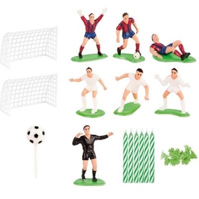 dekora Kit PVC fútbol para tartas, con velas y bases dekora Kit PVC fútbol para tartas, con velas y bases