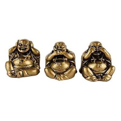 lachineuse Caja de 3 Budas de la Sabiduría Sonrientes Pequeños Budas Dorados Feng Shui Decoración Zen China para Sala de Estar y Oficina Idea de Regalo de Amuleto de la Suerte Asiática lachineuse Caja de 3 Budas de la Sabiduría Sonrientes Pequeños Budas Dorados Feng Shui Decoración Zen China para Sala de Estar y Oficina Idea de Regalo de Amuleto de la Suerte Asiática