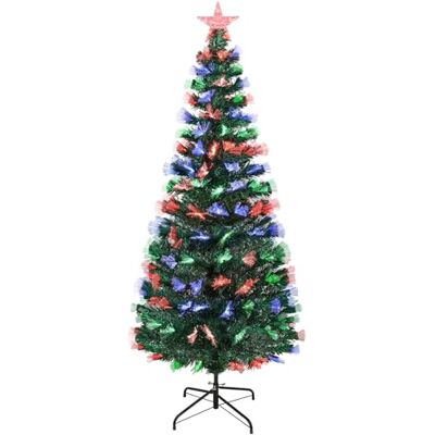 Uten Árbol de Navidad 180 cm Fibra óptica, 220 Puntas, Luces LED 3 Colores, 8 Modos, Base metálica, Ramas PVC, decoración Interior Uten Árbol de Navidad 180 cm Fibra óptica, 220 Puntas, Luces LED 3 Colores, 8 Modos, Base metálica, Ramas PVC, decoración Interior