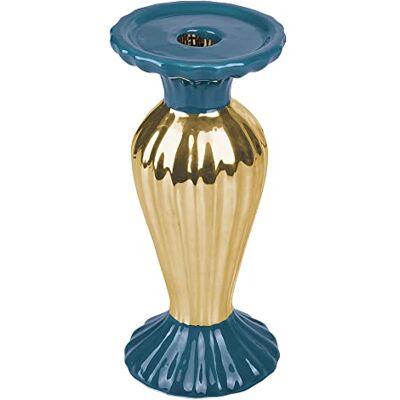 Tivoli Candelabro Oro y Latanio de Cerámica H.21 cm, Xmas, Medium Tivoli Candelabro Oro y Latanio de Cerámica H.21 cm, Xmas, Medium
