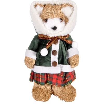 Ciao Christmas Teddy Bear Female (30cm) Puppet Decoration in Natural Material and Fabric, Green, Polystyrene, 30 cm Ciao Christmas Teddy Bear Female (30cm) Puppet Decoration in Natural Material and Fabric, Green, Polystyrene, 30 cm