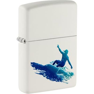 Zippo Encendedor a Prueba de Viento Surfing Model Acabado Blanco Mate con Color Image Recargable Reutilizable Diseño a Prueba de Viento Caja de Regalo Hecho en EEUU Zippo Encendedor a Prueba de Viento Surfing Model Acabado Blanco Mate con Color Image Recargable Reutilizable Diseño a Prueba de Viento Caja de Regalo Hecho en EEUU