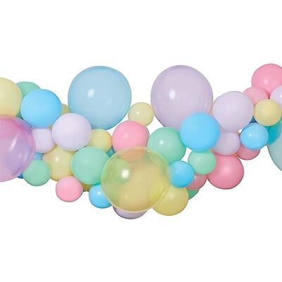 Ciao Kit de guirnalda de globos DIY Macaron (65 globos de látex, 300 cm), multicolor pastel Ciao Kit de guirnalda de globos DIY Macaron (65 globos de látex, 300 cm), multicolor pastel
