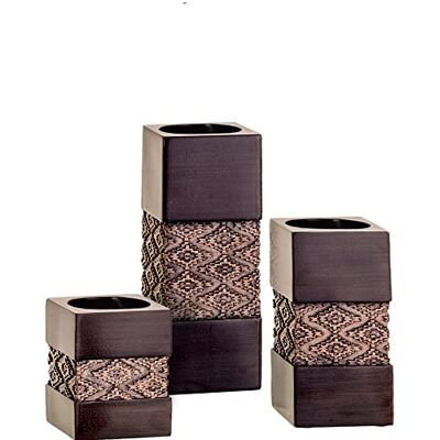 Creative Dublin Brown Juego de 3 portavelas para decoración de Mesa, Centro de Mesa para Sala de Estar, Comedor, decoración de Mesa de café para Chimenea, Entrada o baño Creative Dublin Brown Juego de 3 portavelas para decoración de Mesa, Centro de Mesa para Sala de Estar, Comedor, decoración de Mesa de café para Chimenea, Entrada o baño