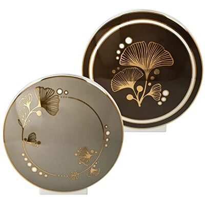 Goebel Elephant Ginko Jarrón de Porcelana (16 x 6,5 cm), diseño con Motivos Marrones y Adornos Dorados Goebel Elephant Ginko Jarrón de Porcelana (16 x 6,5 cm), diseño con Motivos Marrones y Adornos Dorados