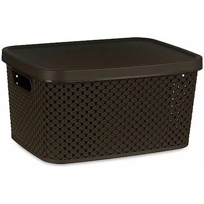 Kipit Caja de Almacenaje con Tapa Marrón Plástico - Storage Box Kipit Caja de Almacenaje con Tapa Marrón Plástico - Storage Box