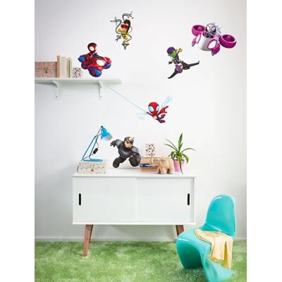 Komar Graz Design Adhesivo decorativo para pared, diseño de Spidey and His Amazing Friends Chasing, tamaño 50 x 70 cm, multicolor Komar Graz Design Adhesivo decorativo para pared, diseño de Spidey and His Amazing Friends Chasing, tamaño 50 x 70 cm, multicolor