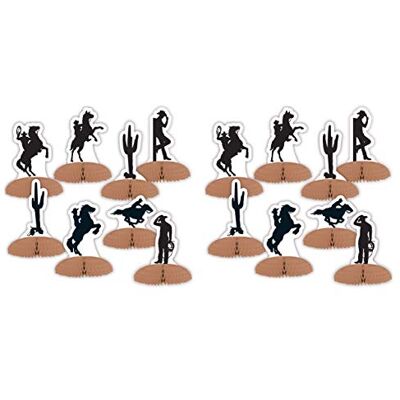 Beistle 16 piezas de centros de mesa con silueta occidental, decoración de fiesta de vaquero del salvaje oeste, 3.5 a 5.25 pulgadas, marrón/negro/blanco Beistle 16 piezas de centros de mesa con silueta occidental, decoración de fiesta de vaquero del salvaje oeste, 3.5 a 5.25 pulgadas, marrón/negro/blanco