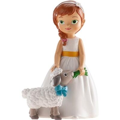 dekora – Figura Decorativa para Primera comunión Niña con ovejita 16 cm Elaborada en Resina Muñeca de comunión para tarta Diseño Original y Detallado Apta para Contacto Alimentario dekora – Figura Decorativa para Primera comunión Niña con ovejita 16 cm Elaborada en Resina Muñeca de comunión para tarta Diseño Original y Detallado Apta para Contacto Alimentario