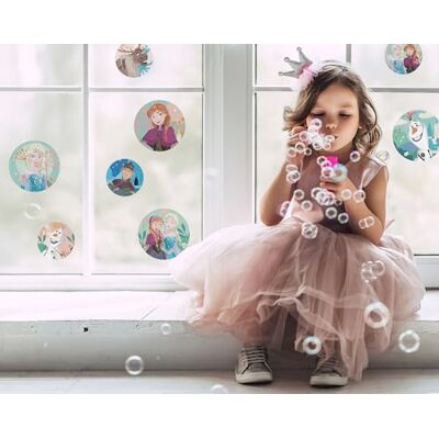 Komar Disney Royal Bubbles Pegatinas para ventana, tamaño 30 x 30 cm, 2 hojas para habitación de los niños, habitación de bebé, ventana, imagen para ventana Komar Disney Royal Bubbles Pegatinas para ventana, tamaño 30 x 30 cm, 2 hojas para habitación de los niños, habitación de bebé, ventana, imagen para ventana