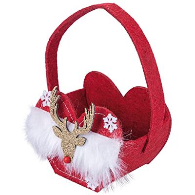 Villa d’Este Home Tivoli Bolsa de Navidad roja con Reno de Fieltro 11 x 7,5 x 8,5 cm, Xmas, Rojo, M Villa d’Este Home Tivoli Bolsa de Navidad roja con Reno de Fieltro 11 x 7,5 x 8,5 cm, Xmas, Rojo, M
