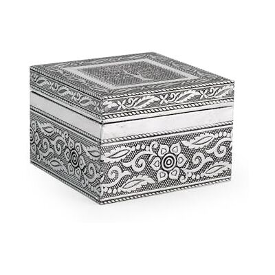 H&H Giaya Caja de madera y aluminio, cuadrada, 9,5 cm H&H Giaya Caja de madera y aluminio, cuadrada, 9,5 cm