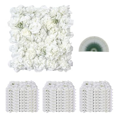 VEVOR Panel 3D de Flores Artificial para Pared 24 Piezas 38 x 38 cm Fondo de Pared con Flores Artificiales sin Costuras Instalación Fácil para Bodas, Hogar, Jardín, Fiestas, Decoración, Blanco VEVOR Panel 3D de Flores Artificial para Pared 24 Piezas 38 x 38 cm Fondo de Pared con Flores Artificiales sin Costuras Instalación Fácil para Bodas, Hogar, Jardín, Fiestas, Decoración, Blanco