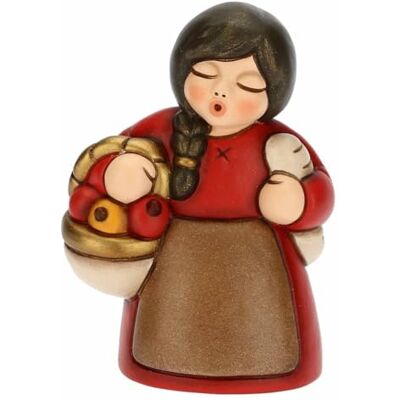 THUN Belén 2022 Figura Belén Mujer en el Mercado de Cerámica Decorada a Mano, Versión Vestido Rojo Línea Belén Clásico 5,8 x 5 x 8 cm h THUN Belén 2022 Figura Belén Mujer en el Mercado de Cerámica Decorada a Mano, Versión Vestido Rojo Línea Belén Clásico 5,8 x 5 x 8 cm h