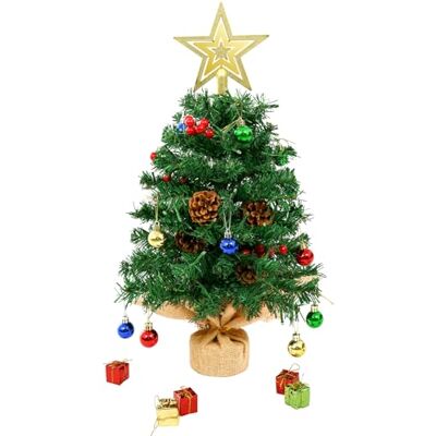 Uten Arbol de Navidad, 60 cm Mini Árbol de Navidad, con 50 Luces LED, 5 Grupo Bayas Rojas, 5 Piñas, Caja Regalo, 18 Bolas Navideñas y Estrellas, para Salón, Alféizar de Ventana, Decoración Navideña Uten Arbol de Navidad, 60 cm Mini Árbol de Navidad, con 50 Luces LED, 5 Grupo Bayas Rojas, 5 Piñas, Caja Regalo, 18 Bolas Navideñas y Estrellas, para Salón, Alféizar de Ventana, Decoración Navideña