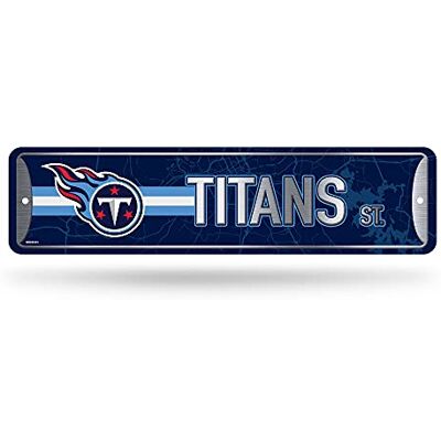 Rico Industries NFL Tennessee Titans Letrero de calle de metal para decoración del hogar (4 x 15 pulgadas), ideal para el hogar, oficina, dormitorio y cueva de hombre Rico Industries NFL Tennessee Titans Letrero de calle de metal para decoración del hogar (4 x 15 pulgadas), ideal para el hogar, oficina, dormitorio y cueva de hombre