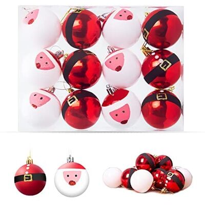 Uten Bolas de Navidad, Adornos de decoración de árbol de Navidad, 12 Bolas inastillables de 6 cm para Decoraciones Colgantes de Navidad, Festivales, decoración de Vacaciones Uten Bolas de Navidad, Adornos de decoración de árbol de Navidad, 12 Bolas inastillables de 6 cm para Decoraciones Colgantes de Navidad, Festivales, decoración de Vacaciones