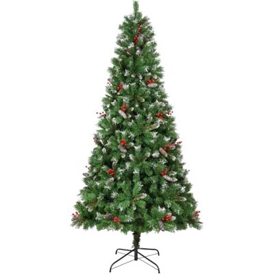 Uten Árbol de Navidad Artificial 180 cm, Lujo Árbol Nieve Decoración Interiores, 835 Aspecto Natural Puntas PVC, 31 Grupo Bayas Rojas & Piñas, Rama de Bisagra, Base de Metal, Reutilizable Uten Árbol de Navidad Artificial 180 cm, Lujo Árbol Nieve Decoración Interiores, 835 Aspecto Natural Puntas PVC, 31 Grupo Bayas Rojas & Piñas, Rama de Bisagra, Base de Metal, Reutilizable