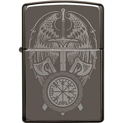 Zippo Encendedor a Prueba de Viento Wings & Sword Model Acabado Black Ice con Imagen Fotográfica Recargable Reutilizable Diseño a Prueba de Viento Caja de Regalo Hecho en EEUU Zippo Encendedor a Prueba de Viento Wings & Sword Model Acabado Black Ice con Imagen Fotográfica Recargable Reutilizable Diseño a Prueba de Viento Caja de Regalo Hecho en EEUU