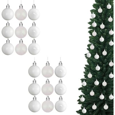 SHATCHI 18 Bolas de Navidad inastillables Blancas de 50 mm/18 Unidades, decoración de árbol de Navidad, Bolas de Adorno de Navidad, Decoraciones Colgantes de Navidad, decoración navideña, Brillante, Mate, SHATCHI 18 Bolas de Navidad inastillables Blancas de 50 mm/18 Unidades, decoración de árbol de Navidad, Bolas de Adorno de Navidad, Decoraciones Colgantes de Navidad, decoración navideña, Brillante, Mate,