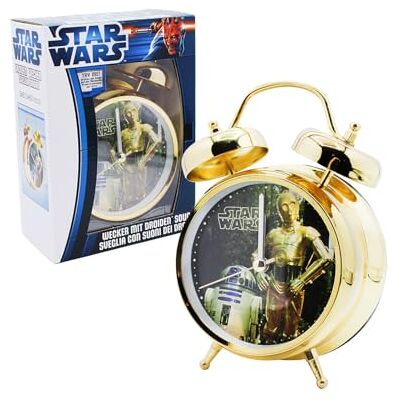 Joytoy Joy Toy Despertador de Metal Ø 10 cm, R2-D2 & C-3PO Captain Phasma 3D, con Sonido Original Joytoy Joy Toy Despertador de Metal Ø 10 cm, R2-D2 & C-3PO Captain Phasma 3D, con Sonido Original