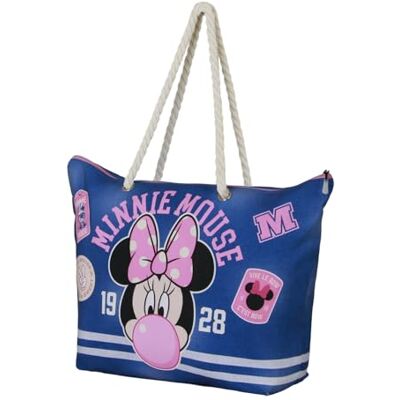 Disney Minnie Mouse Varsity-Bolsa de Playa Soleil, Azul, 52 x 37 cm Disney Minnie Mouse Varsity-Bolsa de Playa Soleil, Azul, 52 x 37 cm