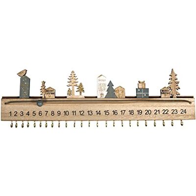 Rayher Calendario de Adviento de madera, con paisaje navideño, 40x3.5x12 cm, Para rellenar Rayher Calendario de Adviento de madera, con paisaje navideño, 40x3.5x12 cm, Para rellenar