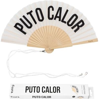 Fisura – Abanico Original con Mensaje “P*to Calor”. Abanico de Madera Moderno y Colorido. Ventilador de Mano Blanco. Colgador Incluido. Idea de Regalo Divertida. 42,5 x 23 cm Fisura – Abanico Original con Mensaje “P*to Calor”. Abanico de Madera Moderno y Colorido. Ventilador de Mano Blanco. Colgador Incluido. Idea de Regalo Divertida. 42,5 x 23 cm