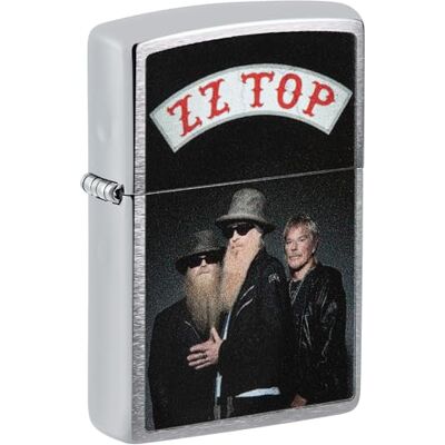Zippo Encendedor a Prueba de Viento Modelo ZZ Top Acabado Cromo Cepillado con Color Image Recargable Reutilizable Diseño a Prueba de Viento Caja de Regalo Hecho en EEUU Zippo Encendedor a Prueba de Viento Modelo ZZ Top Acabado Cromo Cepillado con Color Image Recargable Reutilizable Diseño a Prueba de Viento Caja de Regalo Hecho en EEUU