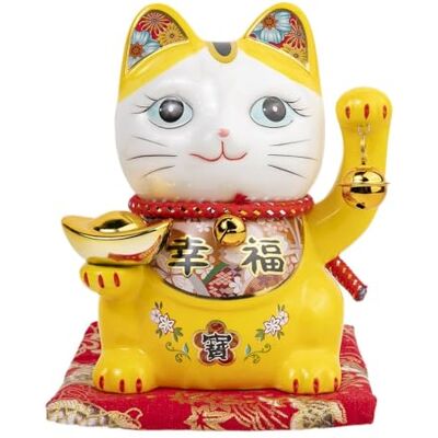 lachineuse Gato de la Felicidad y la Felicidad – El japonés Maneki Neko – Amarillo – Hucha – Objeto de decoración Japonesa – Idea de Regalo Japonesa asiática lachineuse Gato de la Felicidad y la Felicidad – El japonés Maneki Neko – Amarillo – Hucha – Objeto de decoración Japonesa – Idea de Regalo Japonesa asiática