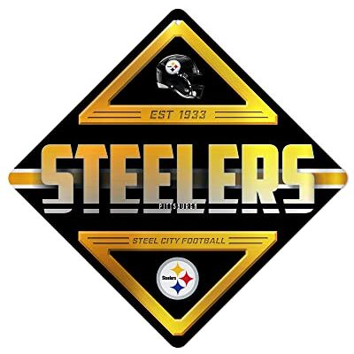 Rico Industries NFL Pittsburgh Steelers Metal Crossing Sing Decoración del hogar perfecta para dormitorio, cueva de hombre, garaje Rico Industries NFL Pittsburgh Steelers Metal Crossing Sing Decoración del hogar perfecta para dormitorio, cueva de hombre, garaje