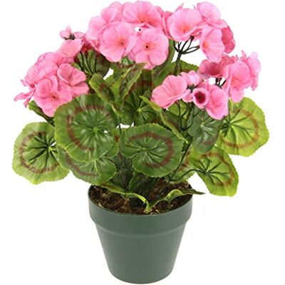 IGEA Geranios Artificiales en Maceta Rosa - Tipo de Flor IGEA Geranios Artificiales en Maceta Rosa - Tipo de Flor