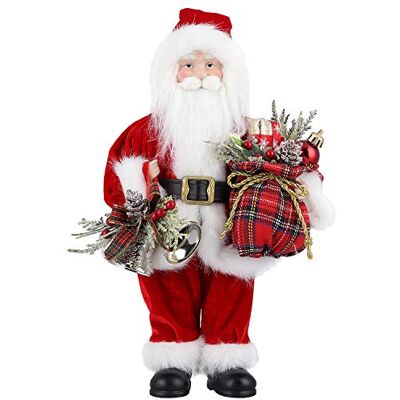 Uten Figura de Papá Noel de pie Bolsa de Regalo y Cuerno Muñeca de Santa de 12 Pulgadas Figura Adorno de Navidad Decoración del hogar Muñeca de Navidad Uten Figura de Papá Noel de pie Bolsa de Regalo y Cuerno Muñeca de Santa de 12 Pulgadas Figura Adorno de Navidad Decoración del hogar Muñeca de Navidad
