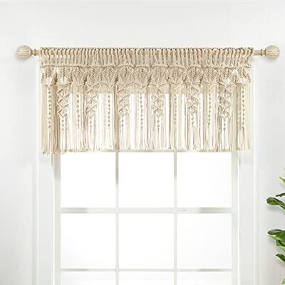 Lush Decor Cenefa de algodón con Textura de macramé Bohemio, 127 de Ancho x 50,8 cm de Largo, Cortinas de Cocina o baño y decoración de Pared, Color Neutro Lush Decor Cenefa de algodón con Textura de macramé Bohemio, 127 de Ancho x 50,8 cm de Largo, Cortinas de Cocina o baño y decoración de Pared, Color Neutro