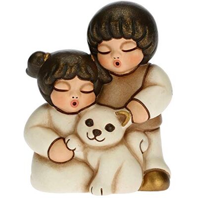 THUN Figura Belén Pareja de Niños con Gato Decoraciones Navidad Casa Línea Belén Clásico, Variante Blanca Cerámica 5,5 x 4 x 6,5 h cm THUN Figura Belén Pareja de Niños con Gato Decoraciones Navidad Casa Línea Belén Clásico, Variante Blanca Cerámica 5,5 x 4 x 6,5 h cm